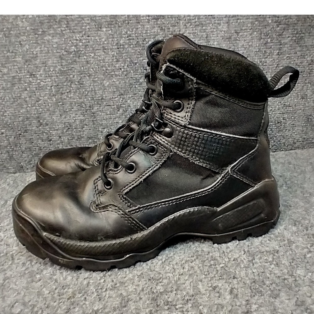 5.11 Tactical ATAC 2.0 6" Boots Women 8 Black Leather Nylon Side Zip Work Duty